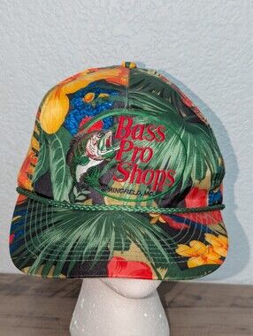 Vintage Floral Bass Pro Hawaiian Trucker Hat 80s/90s